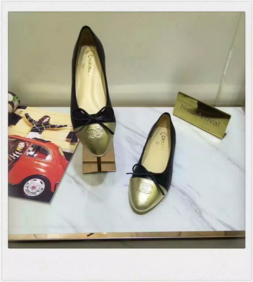 CHANEL Shallow mouth flat shoes Women--028